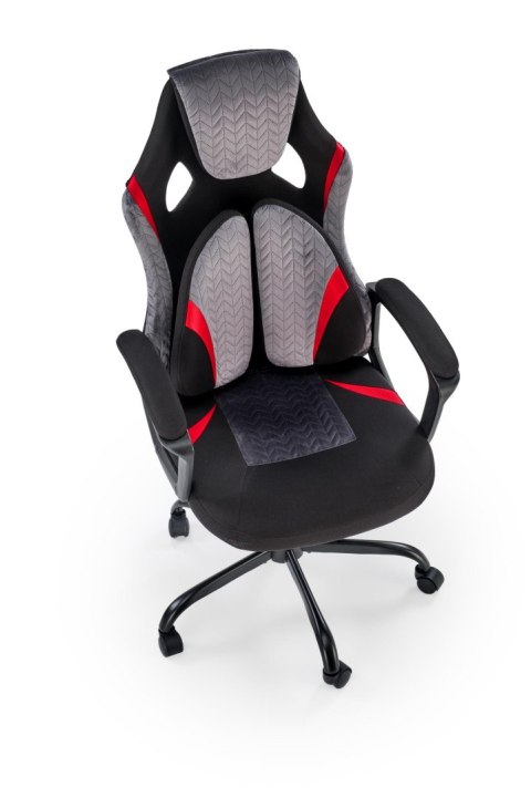 JENSEN fotel gabinetowy, czarny - popielaty - czerwony JENSEN fotel gabinetowy, czarny - popielaty - czerwony