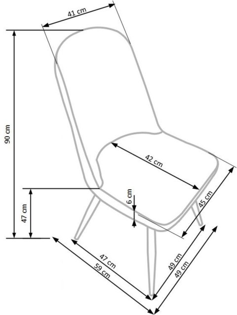 K214 krzesło ciemny kremowy / dąb miodowy K214 krzesło ciemny kremowy / dąb miodowy