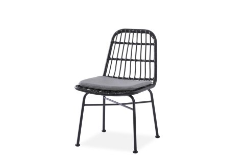 Krzesło K401 rattan syntetyczny czarny / popielaty Krzesło K401 rattan syntetyczny czarny / popielaty