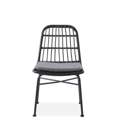 Krzesło K401 rattan syntetyczny czarny / popielaty Krzesło K401 rattan syntetyczny czarny / popielaty