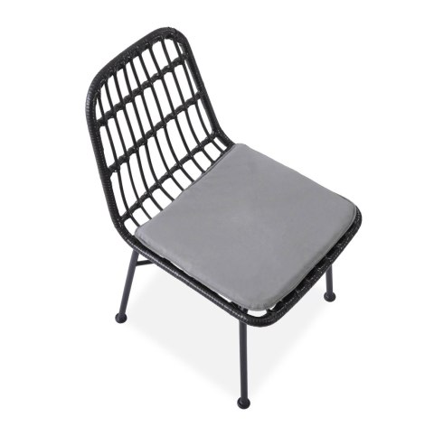 Krzesło K401 rattan syntetyczny czarny / popielaty Krzesło K401 rattan syntetyczny czarny / popielaty