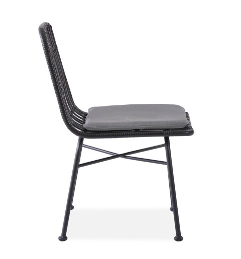 Krzesło K401 rattan syntetyczny czarny / popielaty Krzesło K401 rattan syntetyczny czarny / popielaty