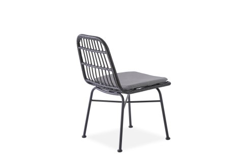 Krzesło K401 rattan syntetyczny czarny / popielaty Krzesło K401 rattan syntetyczny czarny / popielaty