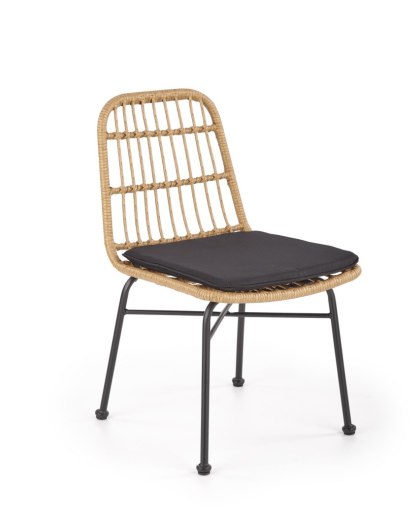 Krzesło K401 krzesło rattan syntetyczny / czarny