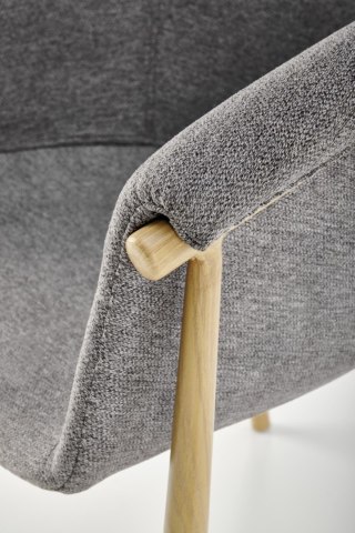 Krzesło kubełkowe tapicerowane K489 popielaty