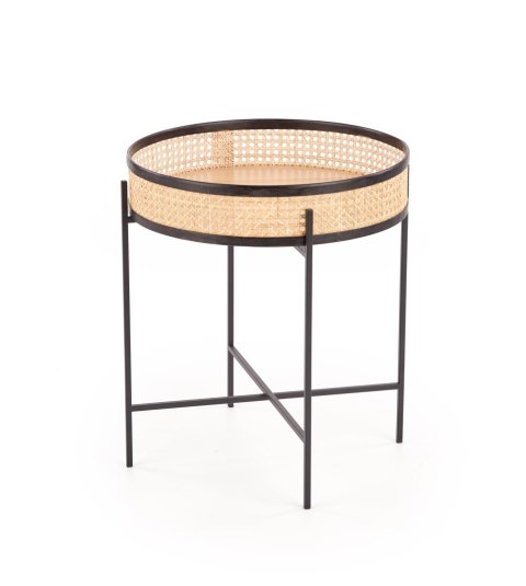 LANIPA ława czarny / rattan naturalny LANIPA ława czarny / rattan naturalny