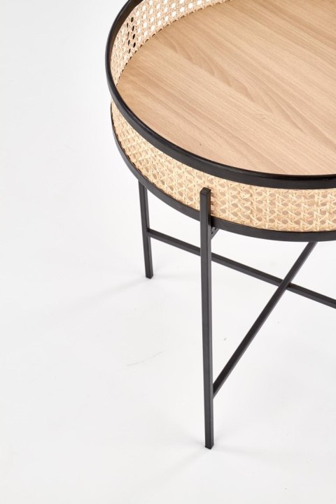 LANIPA ława czarny / rattan naturalny LANIPA ława czarny / rattan naturalny