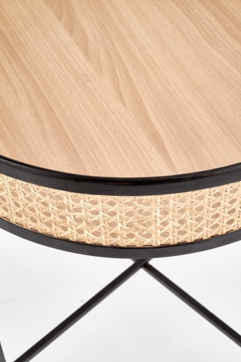 LANIPA ława czarny / rattan naturalny LANIPA ława czarny / rattan naturalny
