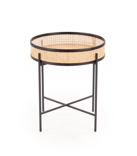 LANIPA ława czarny / rattan naturalny LANIPA ława czarny / rattan naturalny