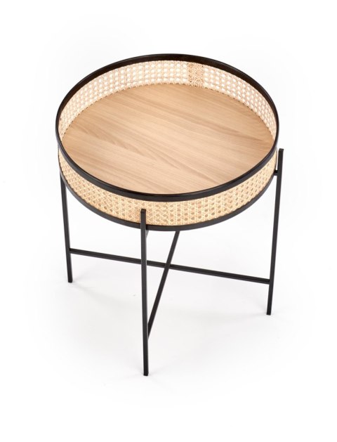 LANIPA ława czarny / rattan naturalny LANIPA ława czarny / rattan naturalny