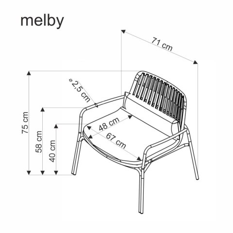 MELBY fotel wypoczynkowy, stelaż - biały, tapicerka - popielaty MELBY fotel wypoczynkowy, stelaż - biały, tapicerka - popielaty