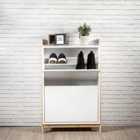 Szafka na buty Kopenhaga biała/naturalna Szafka na buty Kopenhaga biała/naturalna