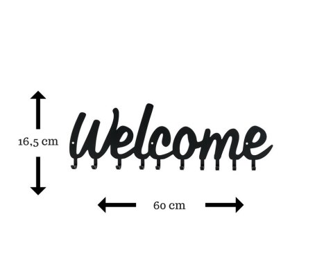 Wieszak ścienny Welcome czarny Wieszak ścienny Welcome czarny