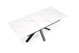 PLATAN stół rozkładany, biały marmur / czarny