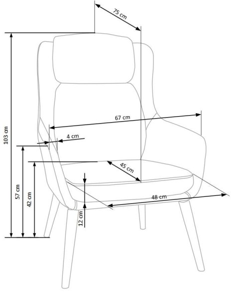 PURIO fotel wypoczynkowy jasny popiel / ciemny popiel
