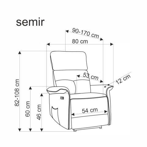 SEMIR fotel z funkcja elektrycznego rozkładania / gniazdo USB, ciemny zielony SEMIR fotel z funkcja elektrycznego rozkładania / gniazdo USB, ciemny zielony