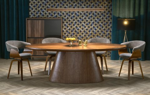 VAGNER stół drewniany 220 cm fornir naturalny orzech