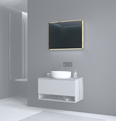 AVIOLA Lustro 80 cm + LED dąb artisan AVIOLA Lustro 80 cm + LED dąb artisan
