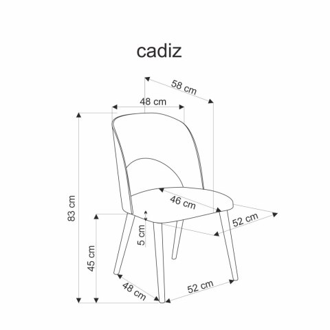 CADIZ krzesło dąb naturalny / popiel CADIZ krzesło dąb naturalny / popiel