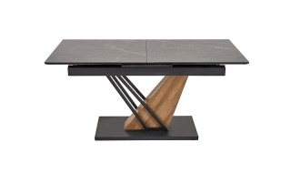 VOLANT 160 stół rozkładany, blat - czarny marmur, nogi - dąb złoty / czarny