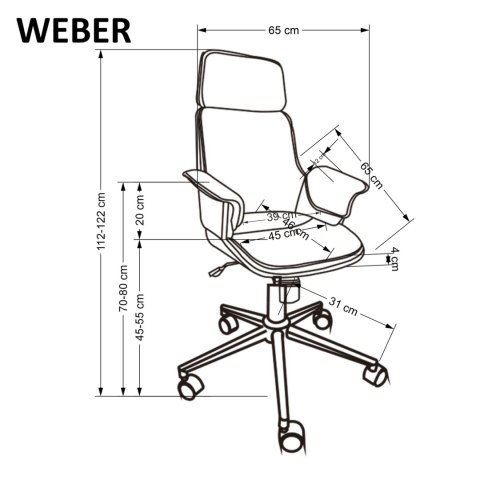 WEBER fotel gabinetowy orzechowy / czarny WEBER fotel gabinetowy orzechowy / czarny