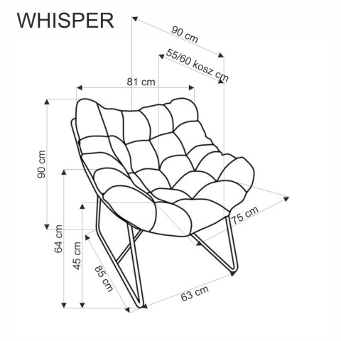 WHISPER fotel wypoczynkowy, czarny / naturalny WHISPER fotel wypoczynkowy, czarny / naturalny