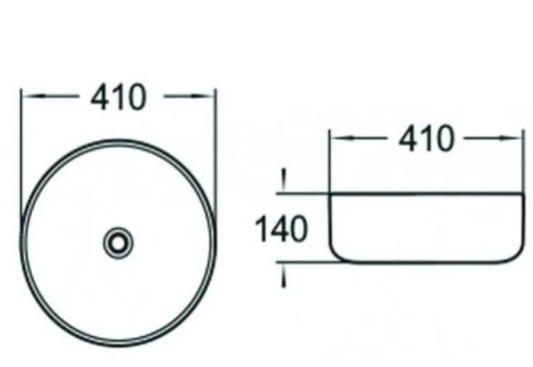 FASANO Umywalka ceramiczna nablatowa okrągła 45 cm biały