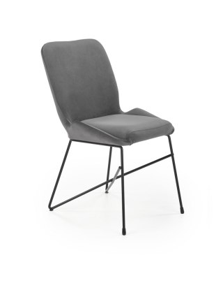 Krzesło K454 welurowe designerskie popielaty