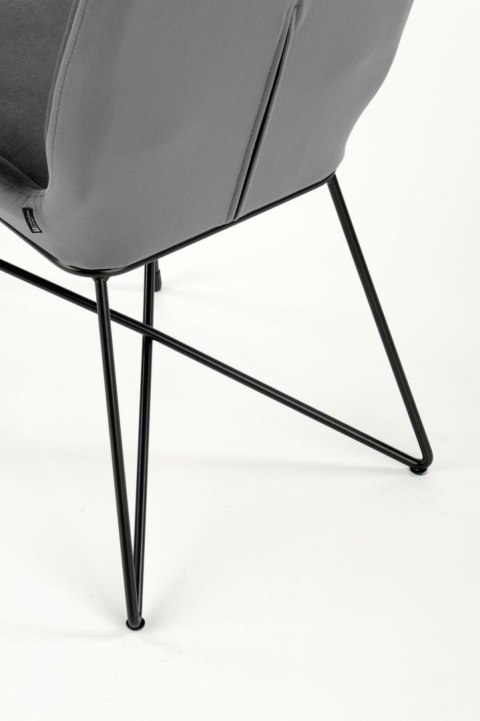 Krzesło K454 welurowe designerskie popielaty Krzesło K454 welurowe designerskie popielaty