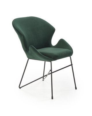Krzesło K458 welurowe designerskie ciemny zielony