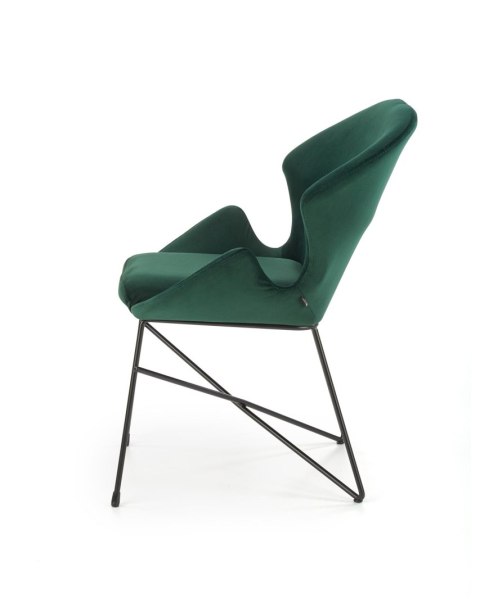 Krzesło K458 welurowe designerskie ciemny zielony Krzesło K458 welurowe designerskie ciemny zielony