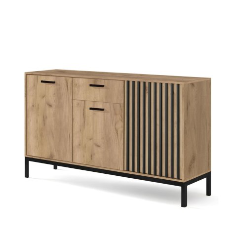 LAMINO KM-1 komoda dąb craft/czarny, nogi: czarny LAMINO KM-1 komoda dąb craft/czarny, nogi: czarny