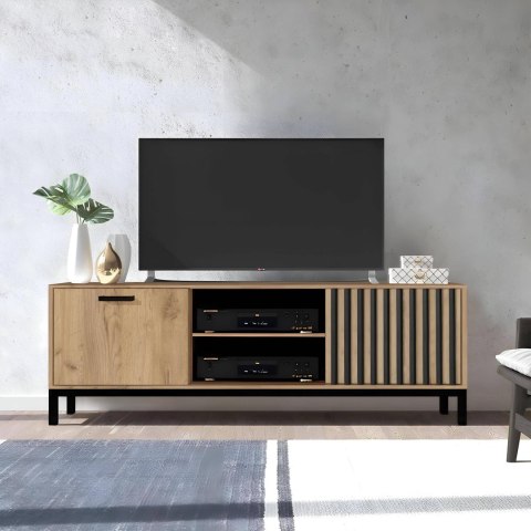 LAMINO RTV-1 stolik RTV dąb craft/czarny, nogi: czarny LAMINO RTV-1 stolik RTV dąb craft/czarny, nogi: czarny