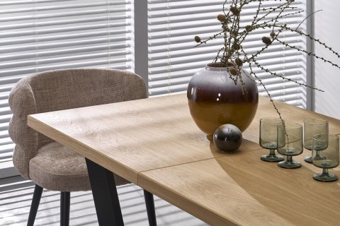 MASSIVE 2 stół rozkładany 160-250x90x77 cm dąb naturalny/czarny MASSIVE 2 stół rozkładany 160-250x90x77 cm dąb naturalny/czarny