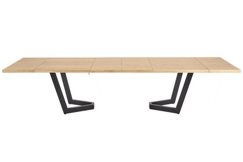 MASSIVE 2 stół rozkładany 160-250x90x77 cm dąb naturalny/czarny MASSIVE 2 stół rozkładany 160-250x90x77 cm dąb naturalny/czarny