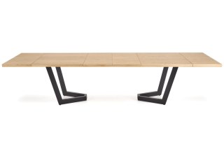 MASSIVE 2 stół rozkładany 160-250x90x77 cm dąb naturalny/czarny