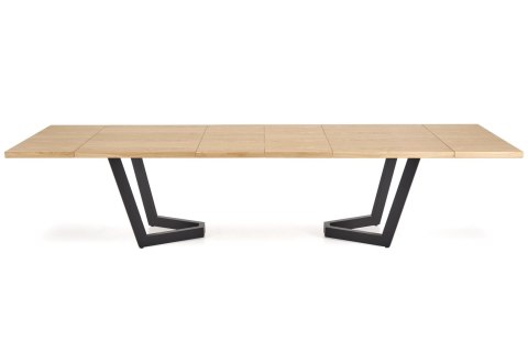MASSIVE 2 stół rozkładany 160-250x90x77 cm dąb naturalny/czarny MASSIVE 2 stół rozkładany 160-250x90x77 cm dąb naturalny/czarny