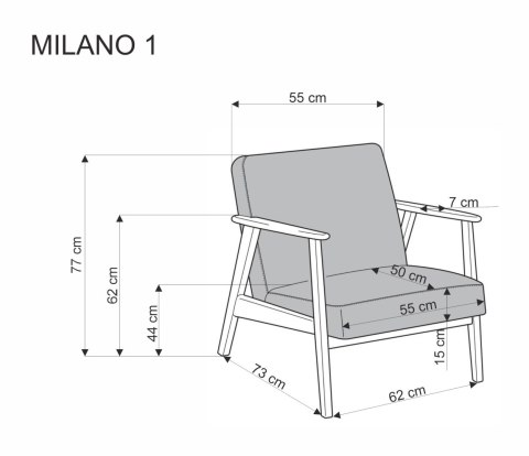 MILANO 1S fotel - beżowy tap. Castel 15 MILANO 1S fotel - beżowy tap. Castel 15