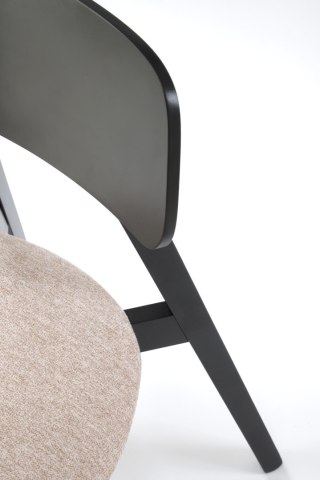 Krzesło HYLO drewniane tapicerowane czarny / beżowy