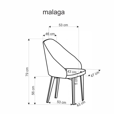 MALAGA krzesło popiel / tap: MAVEL 14 / STELAR 92