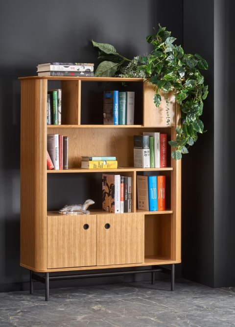 Regał SMART REG-2 dąb naturalny/czarny Regał SMART REG-2 dąb naturalny/czarny