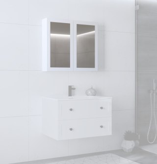 TORETO Szafka lustrzana 70x80/2D (MDF ramiak) biały