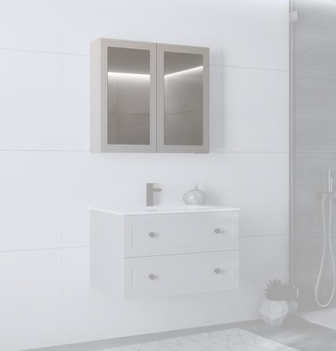 TORETO Szafka lustrzana 70x80/2D (MDF ramiak) cashmere TORETO Szafka lustrzana 70x80/2D (MDF ramiak) cashmere