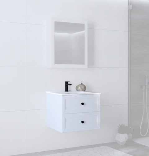 TORETO Szafka pod umywalkę 60/2S (MDF ramiak) biały TORETO Szafka pod umywalkę 60/2S (MDF ramiak) biały
