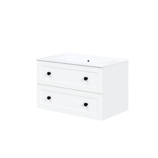 TORETO Szafka pod umywalkę 80/2S (MDF ramiak) biały