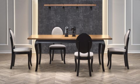 WINDSOR stół rozkładany 160-240x90x76 cm kolor ciemny dąb/czarny WINDSOR stół rozkładany 160-240x90x76 cm kolor ciemny dąb/czarny