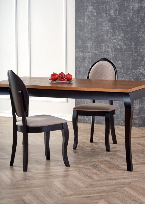 WINDSOR stół rozkładany 160-240x90x76 cm kolor ciemny dąb/czarny WINDSOR stół rozkładany 160-240x90x76 cm kolor ciemny dąb/czarny