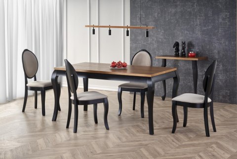 WINDSOR stół rozkładany 160-240x90x76 cm kolor ciemny dąb/czarny WINDSOR stół rozkładany 160-240x90x76 cm kolor ciemny dąb/czarny