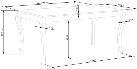 WINDSOR stół rozkładany 160-240x90x76 cm kolor ciemny dąb/czarny WINDSOR stół rozkładany 160-240x90x76 cm kolor ciemny dąb/czarny