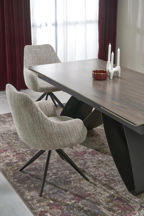 HILARIO stół rozkładany 180-260 cm - blat spiek orzechowy, nogi czarny